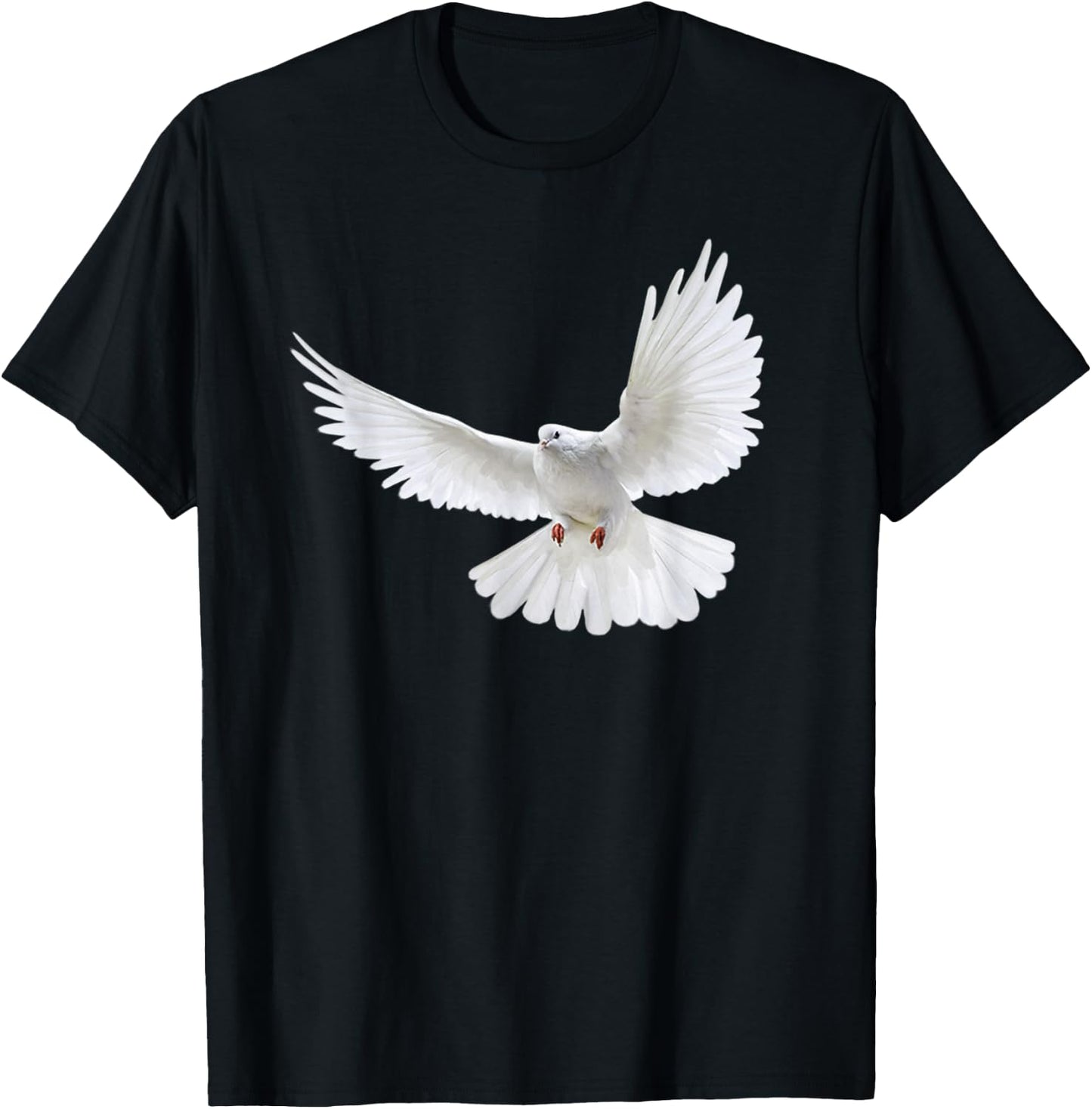 Beautiful Flying Peaceful White Dove Photo Silhouette T-Shirt - T-Shirt | Black