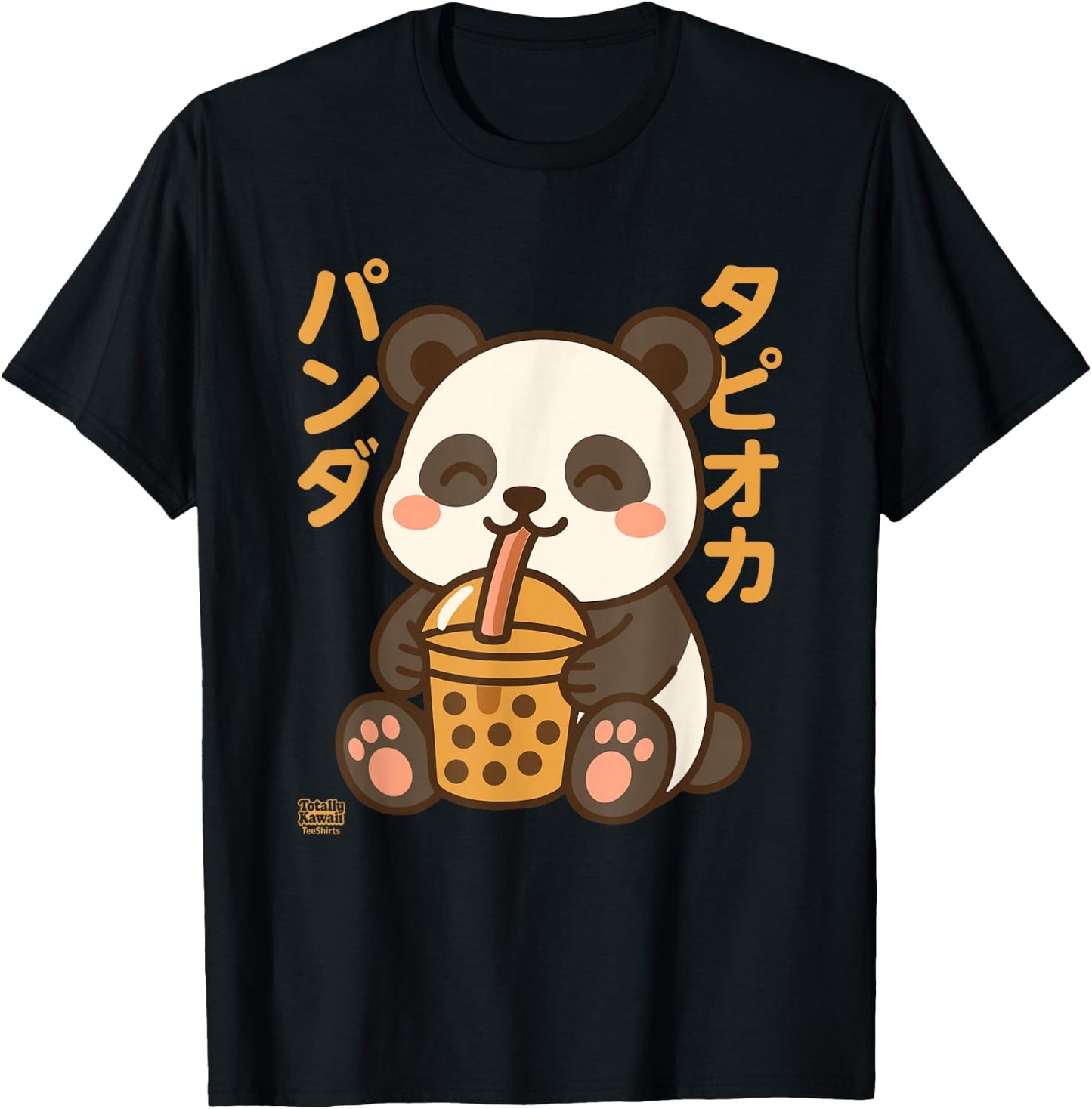 Bubble Tea Panda Boba Kawaii Tapioka Anime Cute T-Shirt - T-Shirt | Black