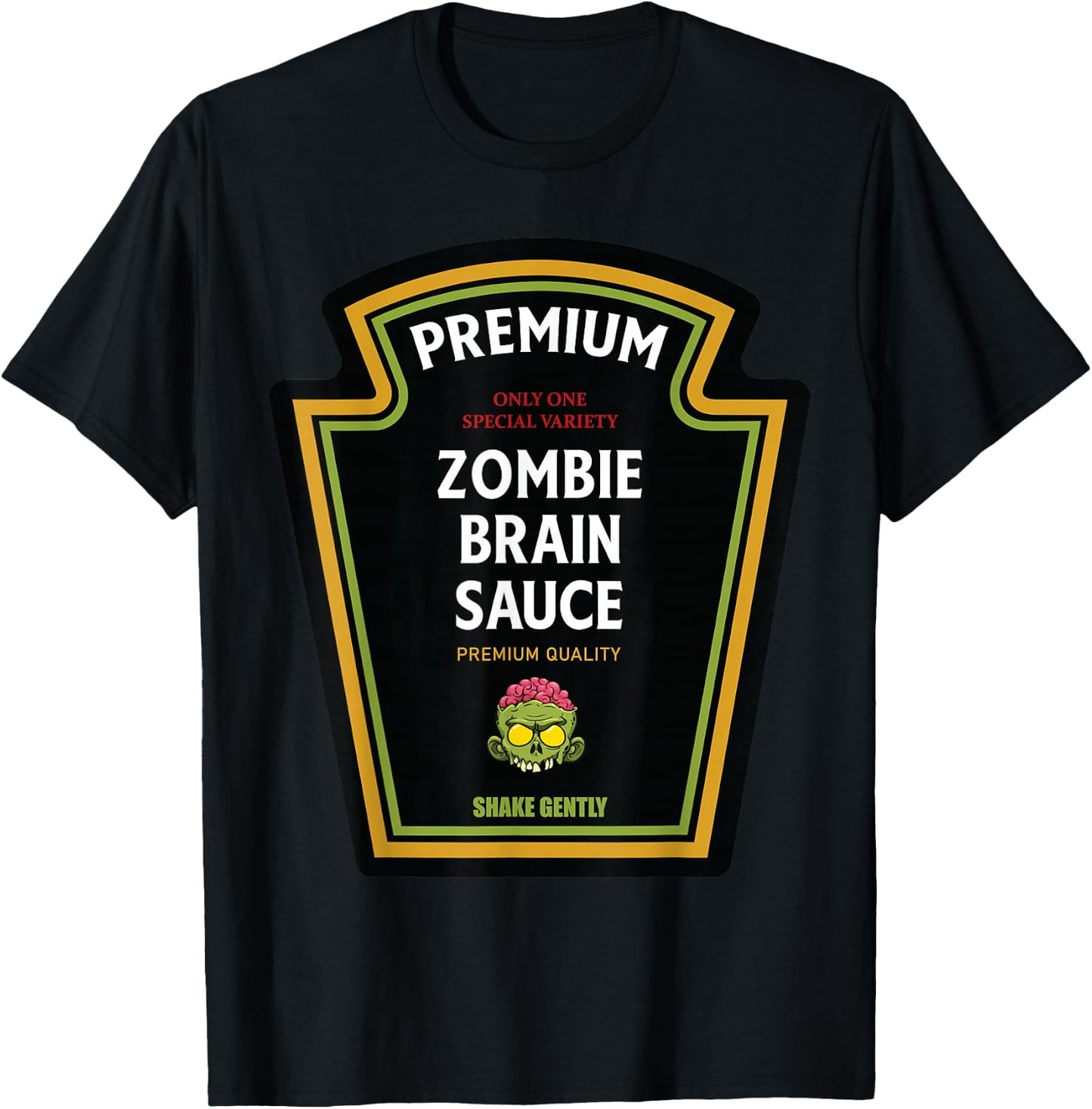 Zombie Brain Sauce 2024 Halloween Ketchup Matching Costume T-Shirt - T-Shirt | Black