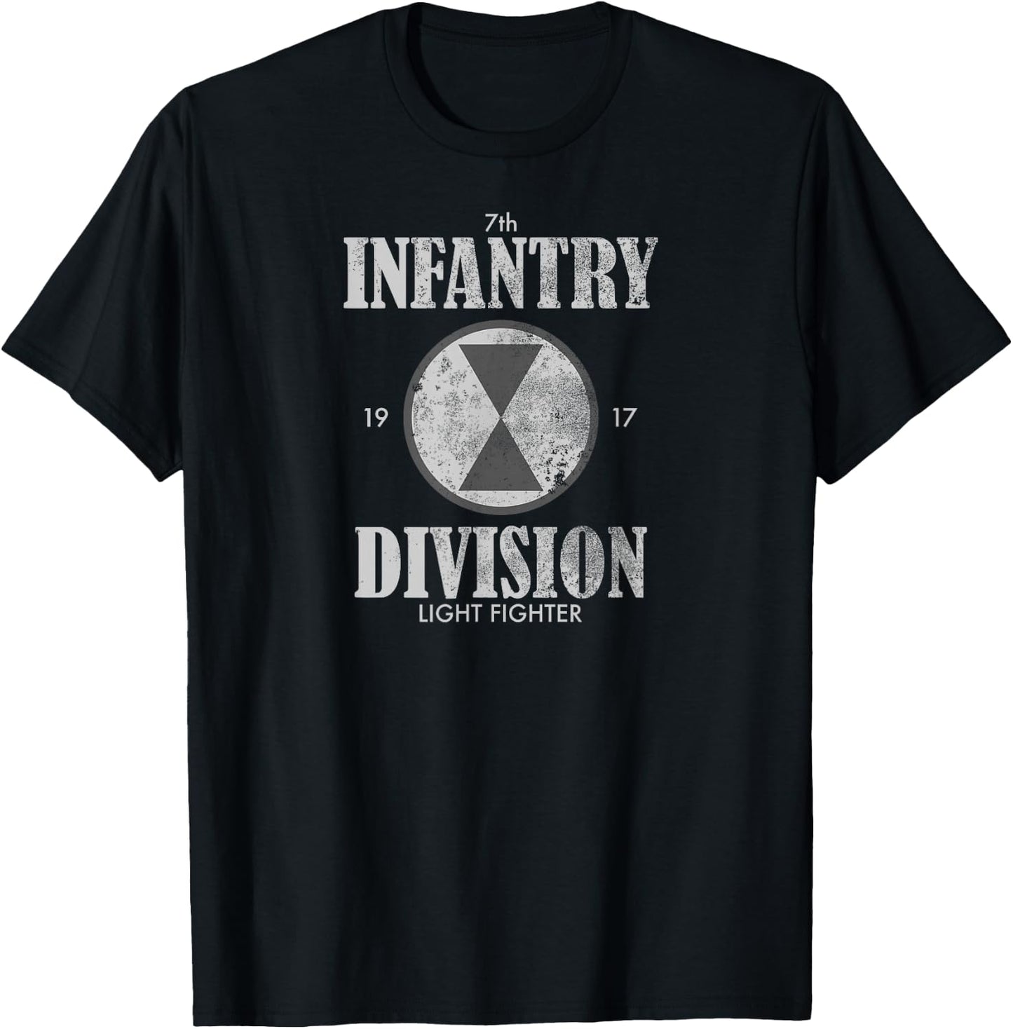7th Infantry Division (distressed) T-Shirt - T-Shirt | Black