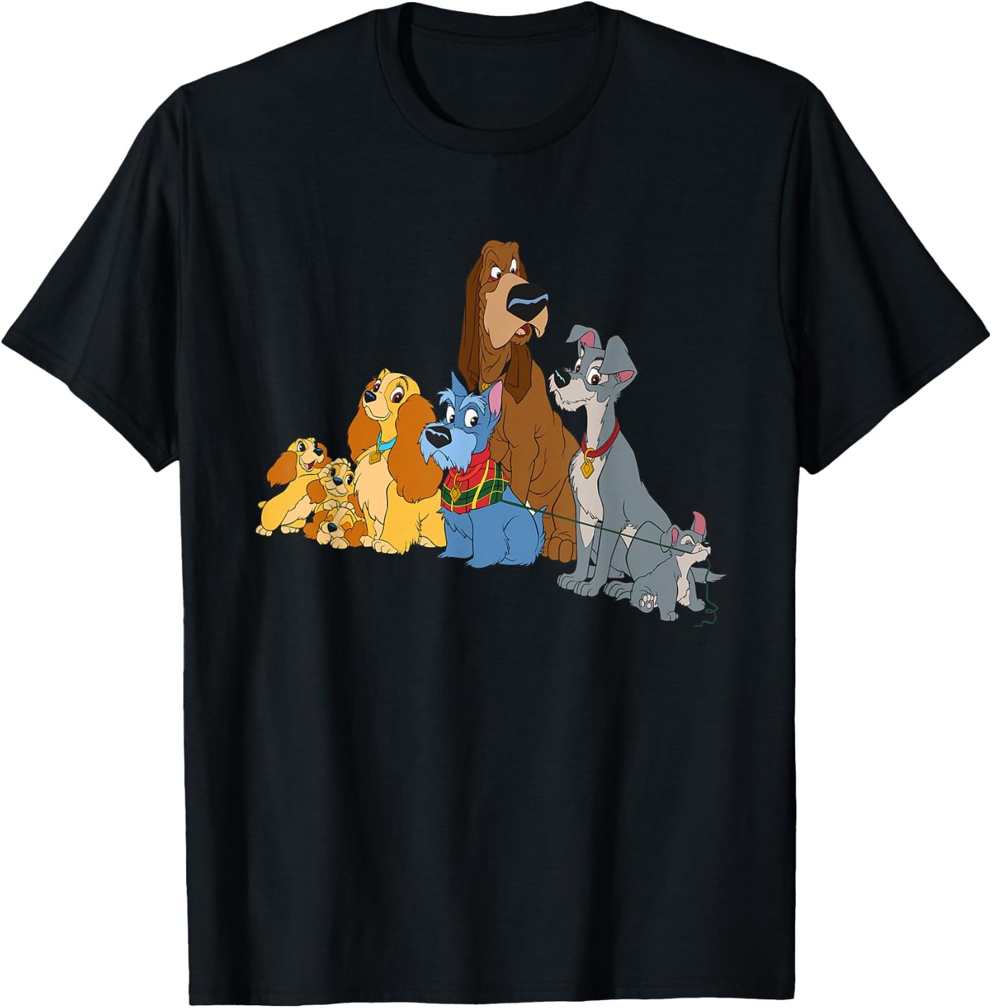 Disney Lady and The Tramp Dogs T-Shirt - T-Shirt | Black