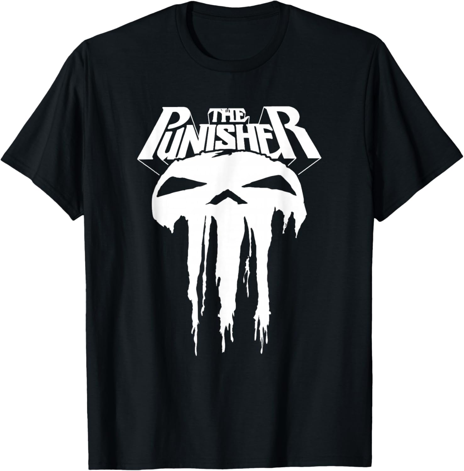 Marvel Punisher Melting Skull Vintage Chest Logo T-Shirt - T-Shirt | Black