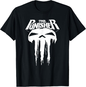 Marvel Punisher Melting Skull Vintage Chest Logo T-Shirt - T-Shirt | Black