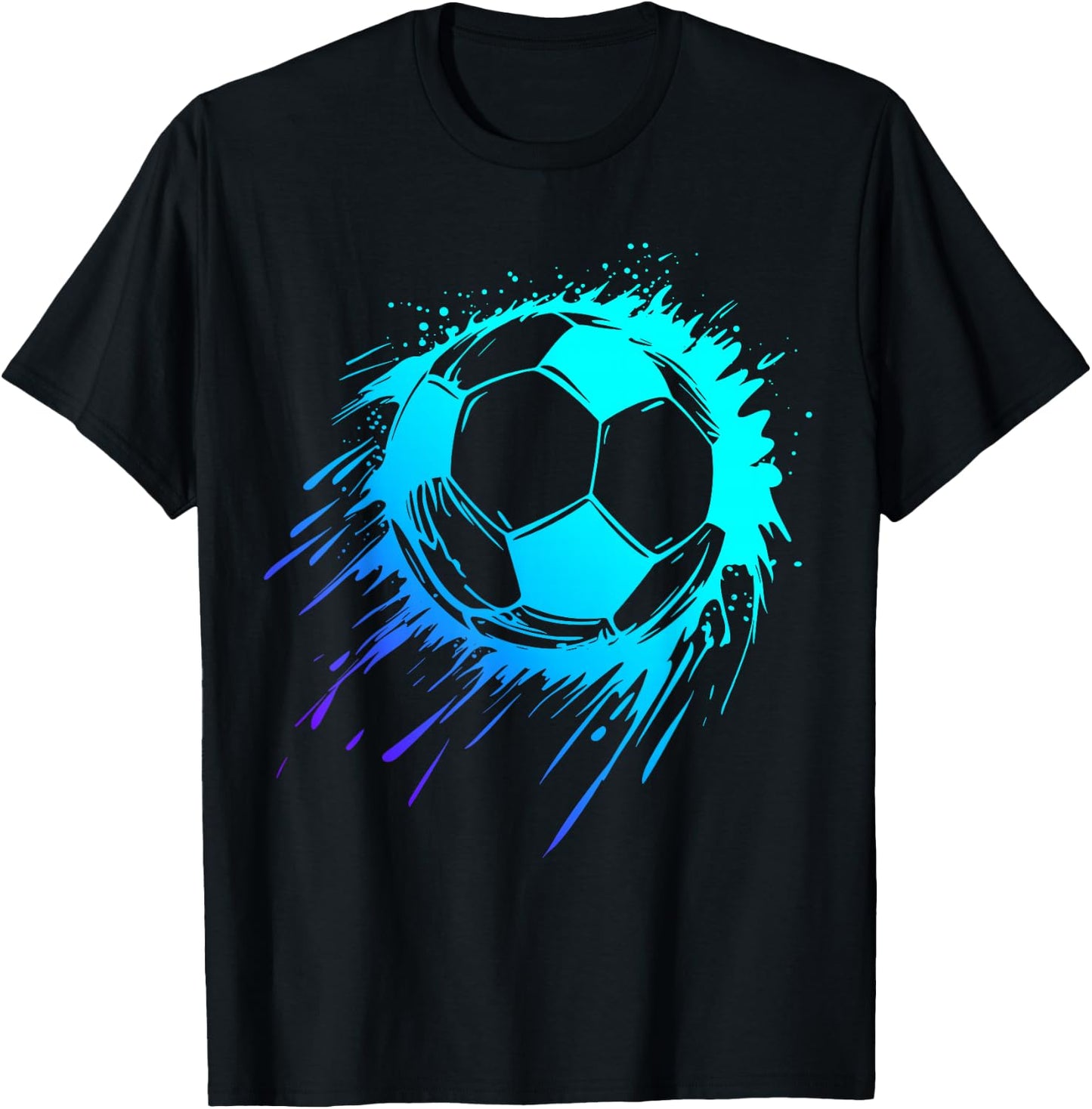 Blue Soccer Ball Soccer Player Soccer Boys Soccer T-Shirt - T-Shirt | Black