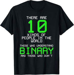 There Are 10 Kinds Of People Binary Programming Code Funny T-Shirt - T-Shirt | Black