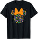 Disney Minnie Mouse Halloween Head Icon Pumpkins and Candy T-Shirt - T-Shirt | Black