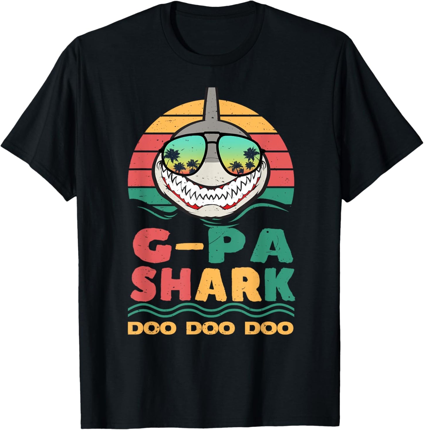 G-pa Shark Father's Day Papa Dad Grandpa Men Gift T-Shirt - T-Shirt | Black