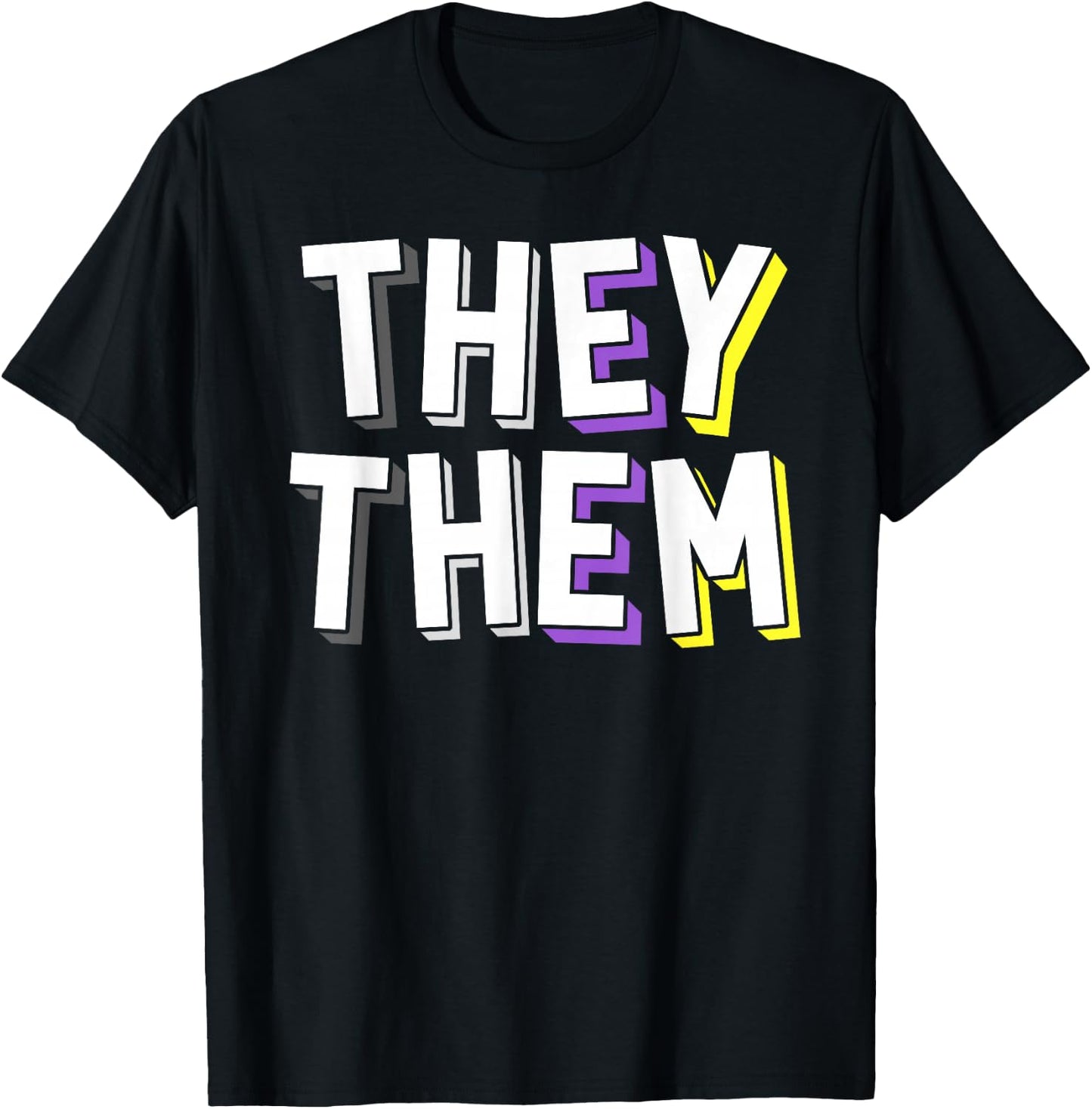 They Them Pronoun Gender Non-Binary Awareness March Shirt T-Shirt - T-Shirt | Black