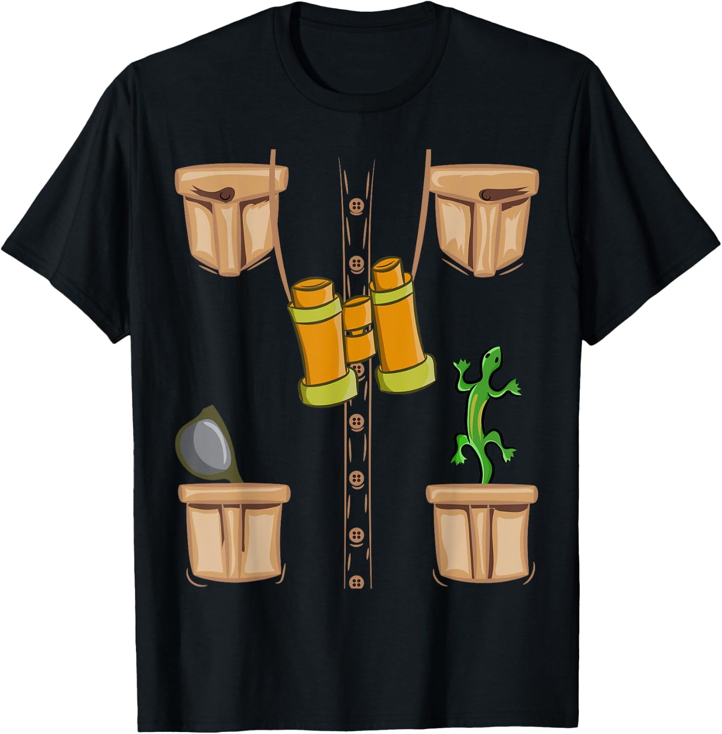 Halloween Animal Zookeeper, Jungle Safari Explorer Vest Kids T-Shirt - T-Shirt | Black