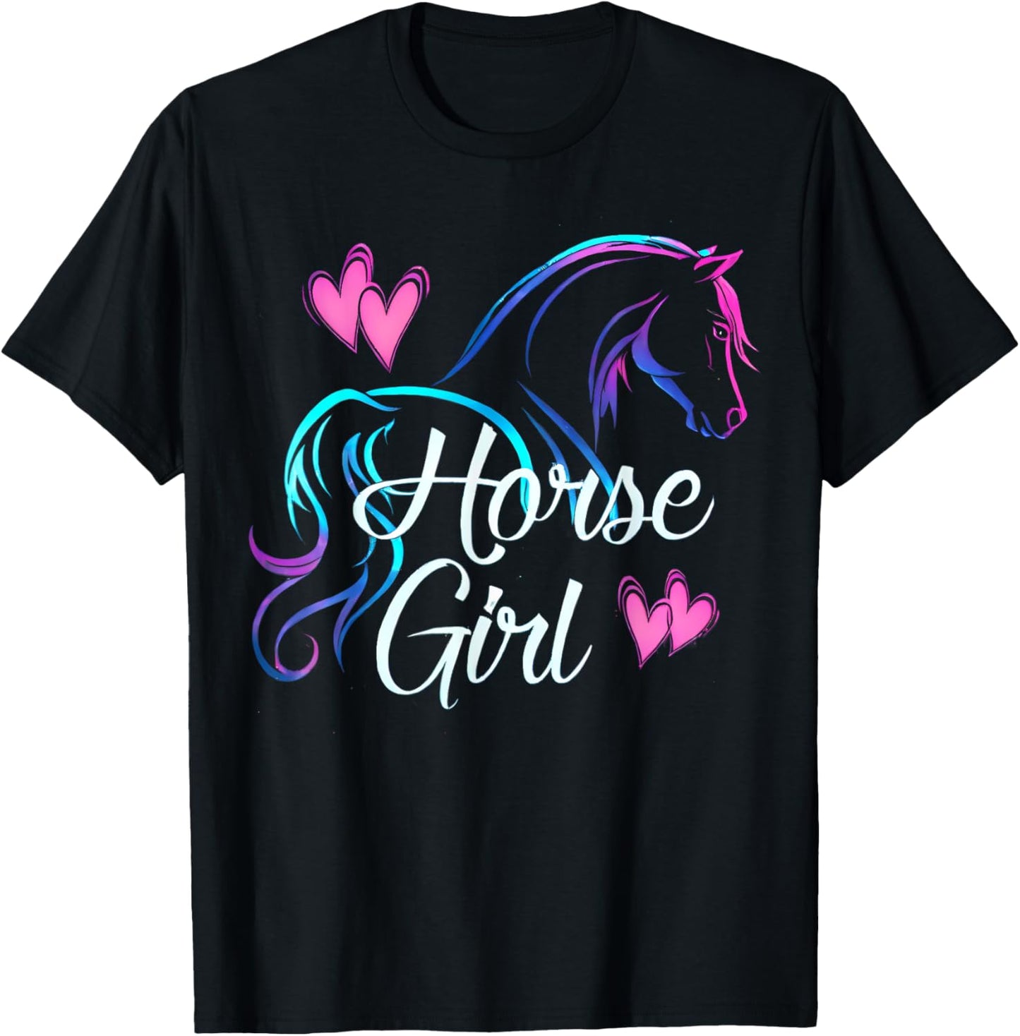 Horse Girl Riding Horse Girl Love Riding Fun for Kids and Women T-Shirt - T-Shirt | Black