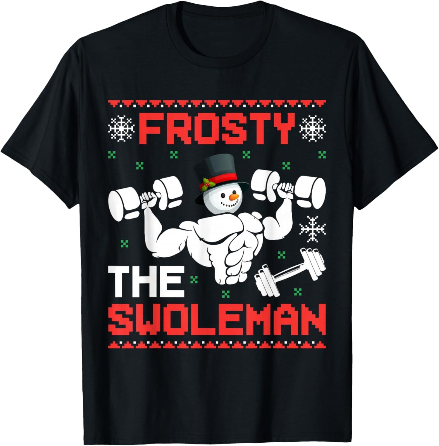 The Swoleman Ugly Christmas Gym T-Shirt - T-Shirt | Black