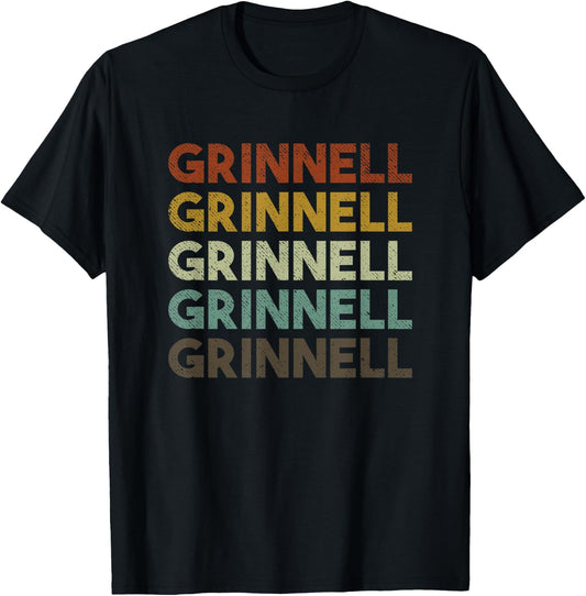 Retro Grinnell Iowa T-Shirt - T-Shirt | Black