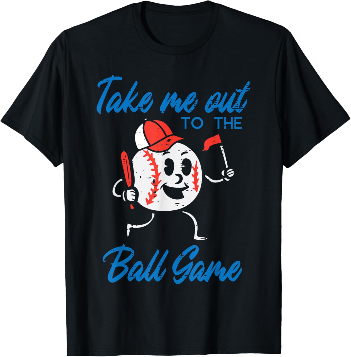 Take Me Out To The Ball Game Baseball Men Women Boys Kids T-Shirt - T-Shirt | Black