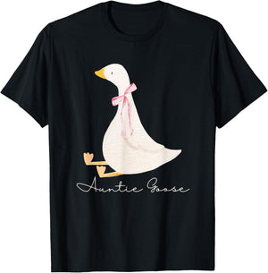 Auntie Goose Funny Cute Silly Goose Aunt T-Shirt - T-Shirt | Black