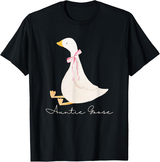 Auntie Goose Funny Cute Silly Goose Aunt T-Shirt - T-Shirt | Black