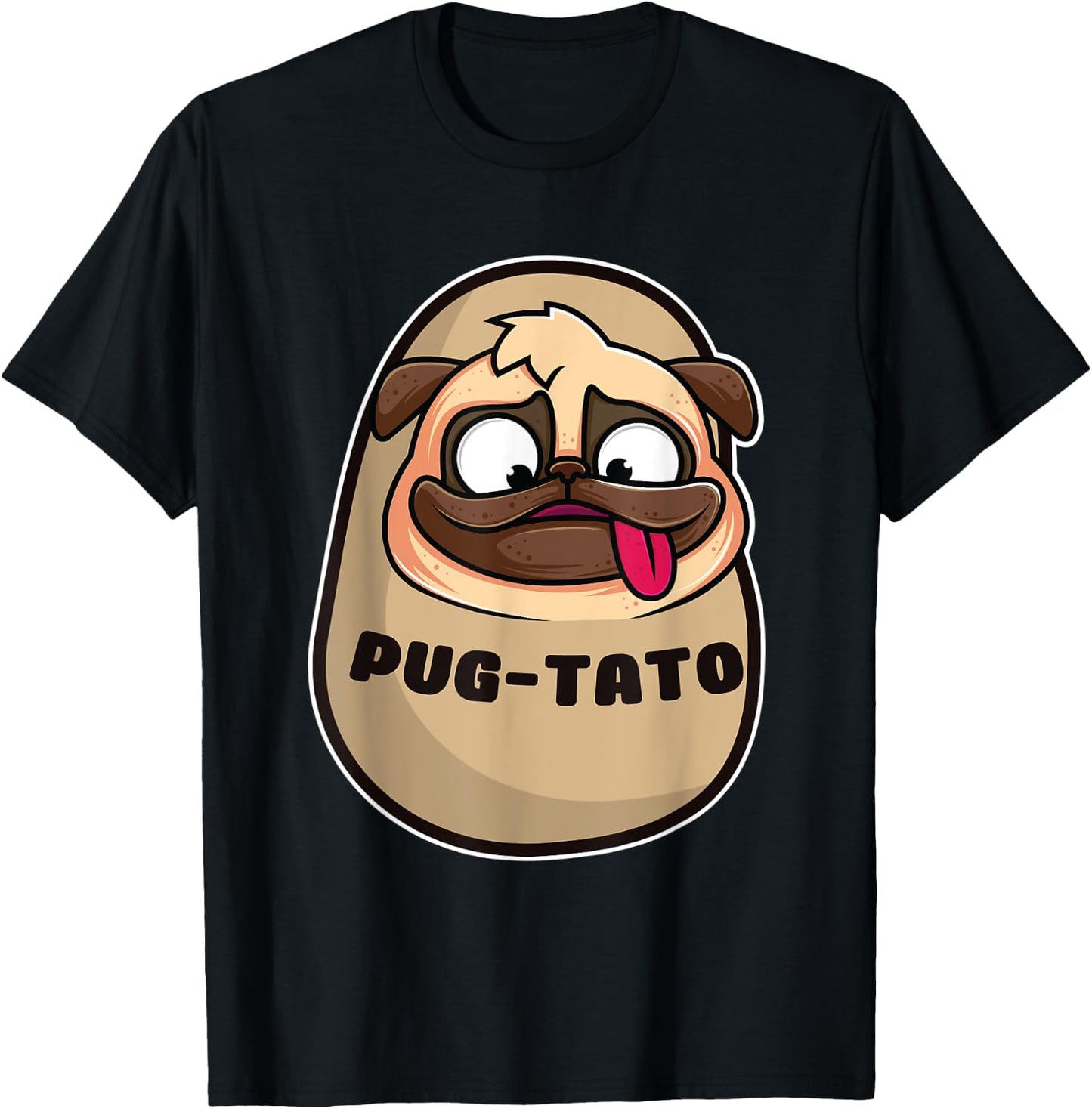 Pugtato Cute Pug Potato Dog Lover Funny Design And Style Women T-Shirt - T-Shirt | Black
