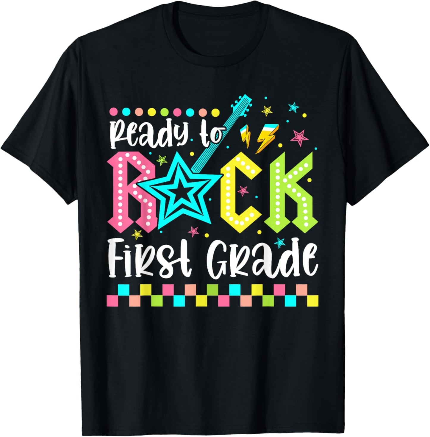Ready To Rock First Grade Back To School 1st Grade Boys Kids T-Shirt - T-Shirt | Black