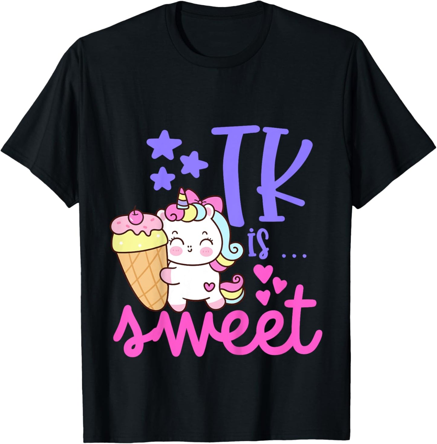 Kids First Day of TK Unicorn Girls Transitional Kindergarten T-Shirt - T-Shirt | Black