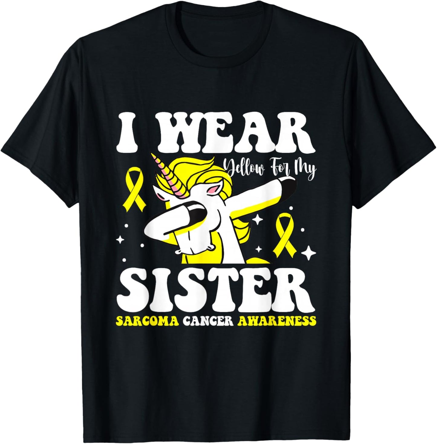 Wear Yellow Ribbon Warrior Fighter Sarcoma Awareness Month T-Shirt - T-Shirt | Black
