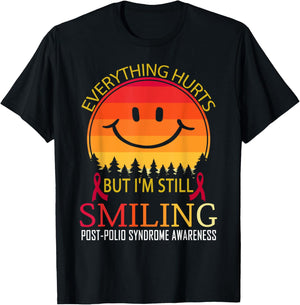 I'm still smiling Post-polio syndrome Awareness T-Shirt - T-Shirt | Black