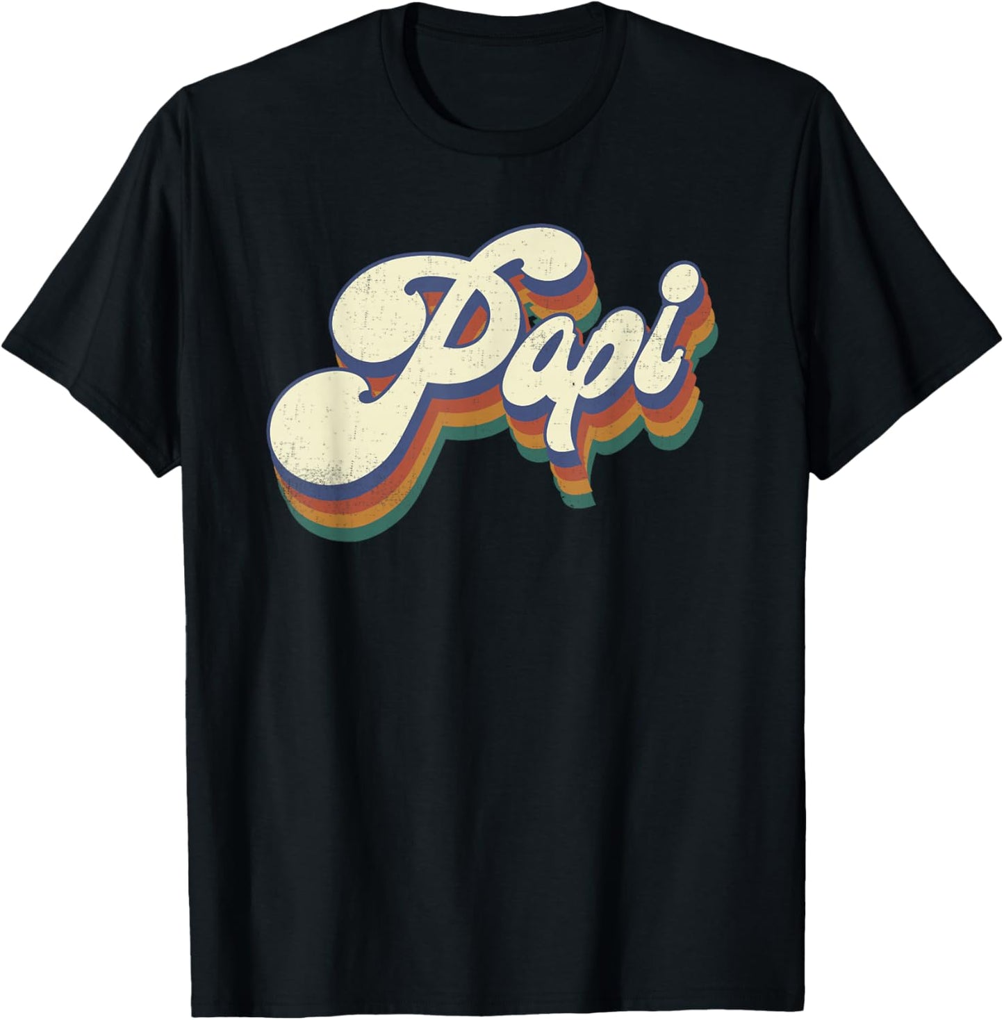 Papi Gifts Retro Vintage Father's Day Papi T-Shirt - T-Shirt | Black