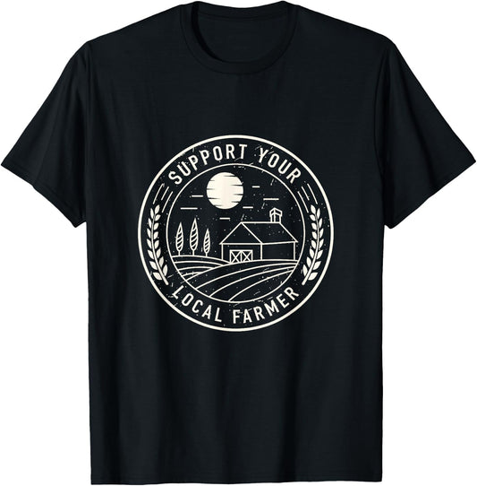 No farms no food support your local farm market T-Shirt - T-Shirt | Black