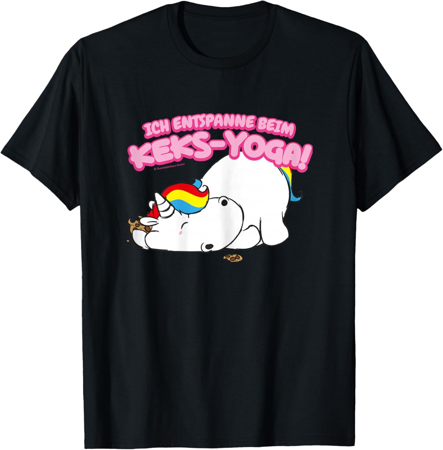 Pummeleinhorn - Ich Enstpanne Beim Keks-Yoga FUN T-Shirt - T-Shirt | Black