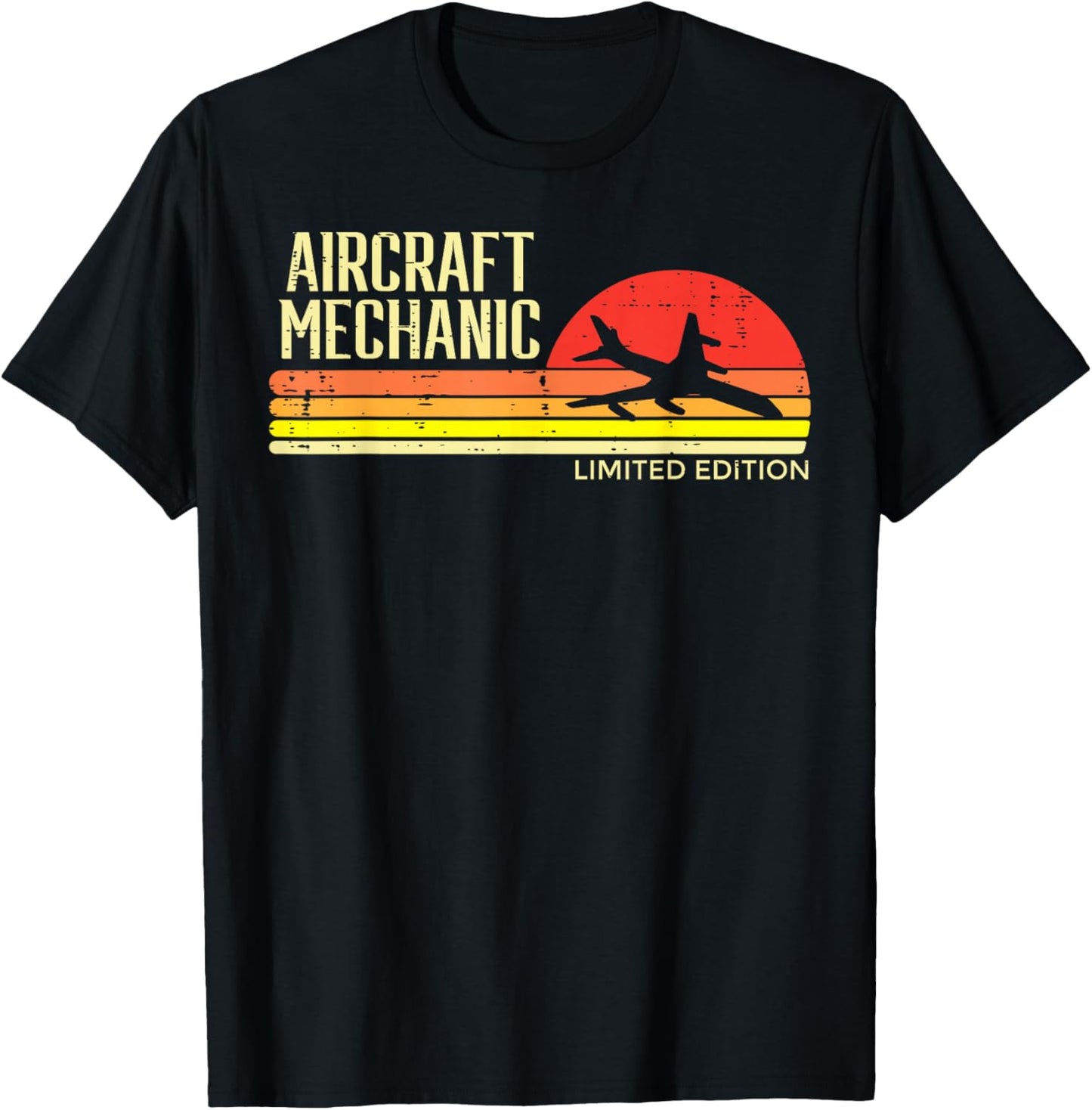 Aircraft Mechanic Limited Edition Retro Aviation Men Women T-Shirt - T-Shirt | Black