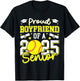 Proud Boyfriend Of 2025 Senior Boyfriend Class 2025 Softball T-Shirt - T-Shirt | Black