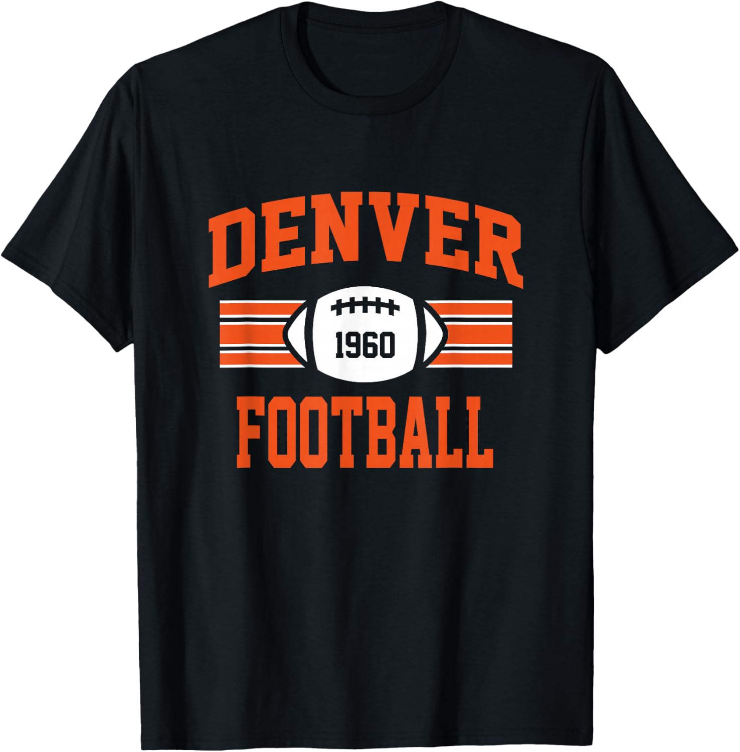 Denver Football Athletic Vintage Sports Team Fan Gift T-Shirt - T-Shirt | Black