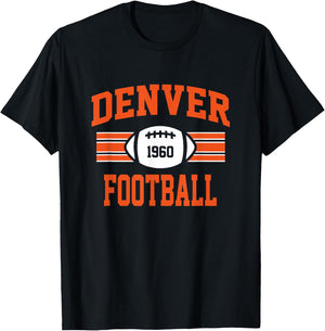 Denver Football Athletic Vintage Sports Team Fan Gift T-Shirt - T-Shirt | Black