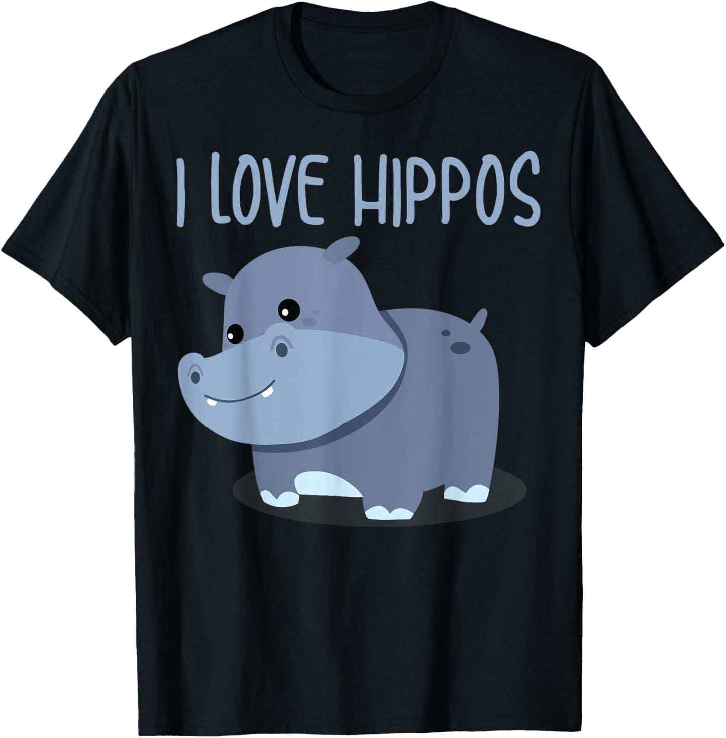 I Love Hippos Design For Girls Boys Kids Safari Hippo Lover T-Shirt - T-Shirt | Black