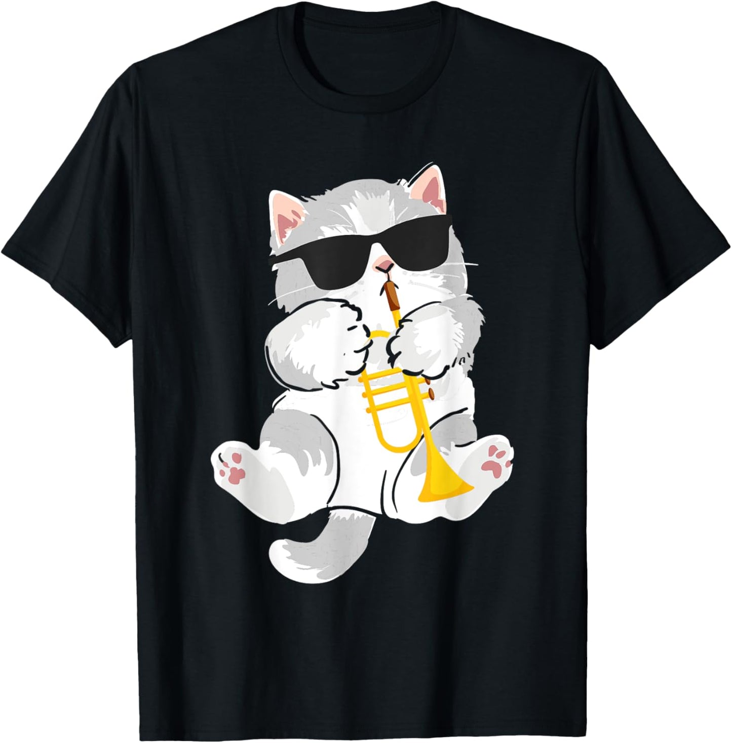 Trumpeter Cat - Trumpet Player Marching Band T-Shirt - T-Shirt | Black