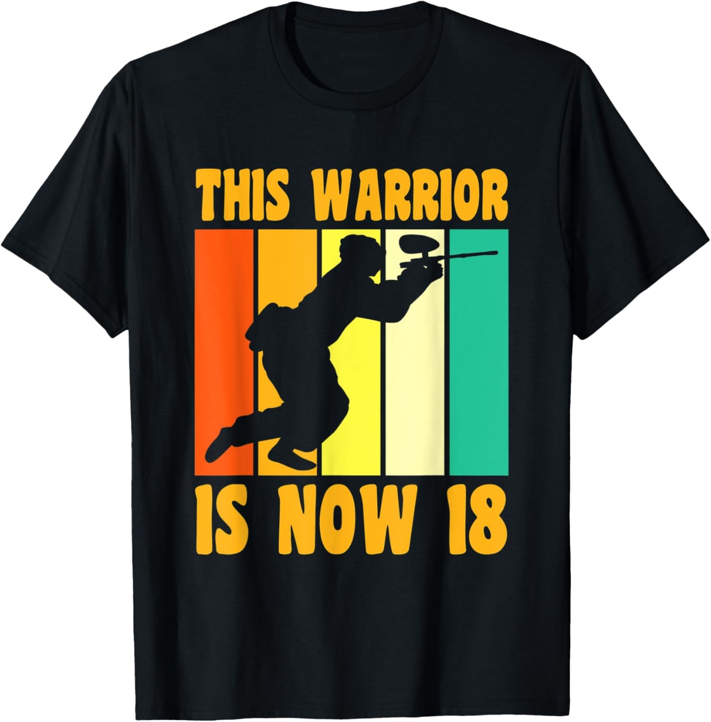 Happy 18 Birthday 18 Year Old Retro Paintball 18th Birthday T-Shirt - T-Shirt | Black