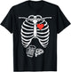 Skeleton X-Ray Pizza Beer Funny Halloween Pregnancy Men Dad T-Shirt - T-Shirt | Black