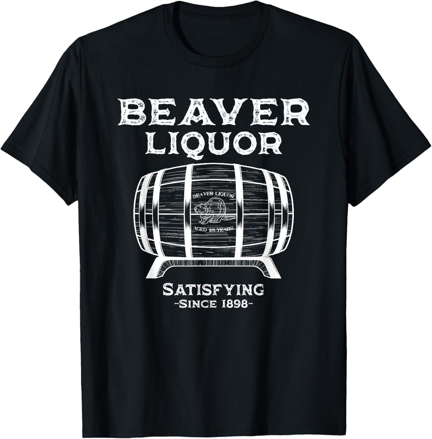 Beaver Liquor Beaver Liqueur Adult Humor Drinking Humor T-Shirt - T-Shirt | Black