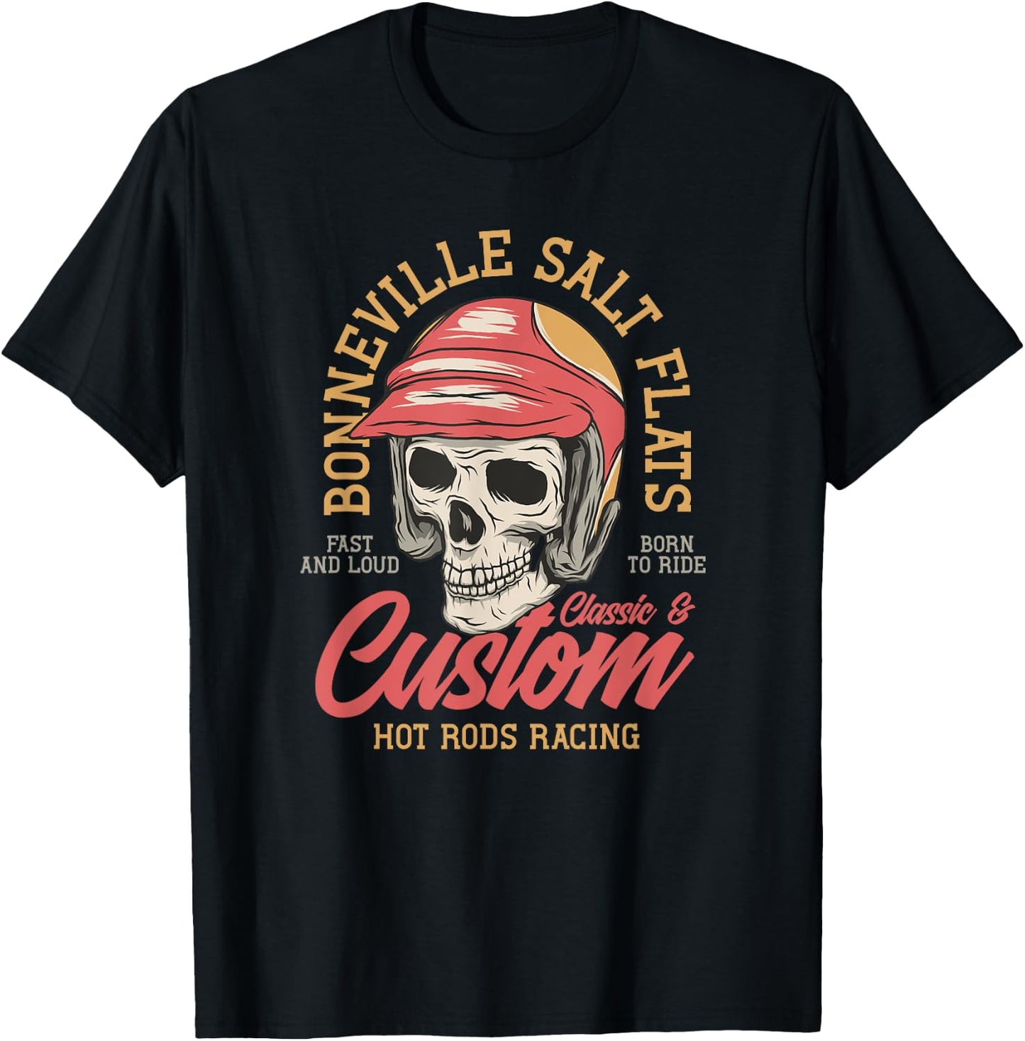 Hot Rod Costum Garage Skeleton Old School Racing Skull T-Shirt - T-Shirt | Black