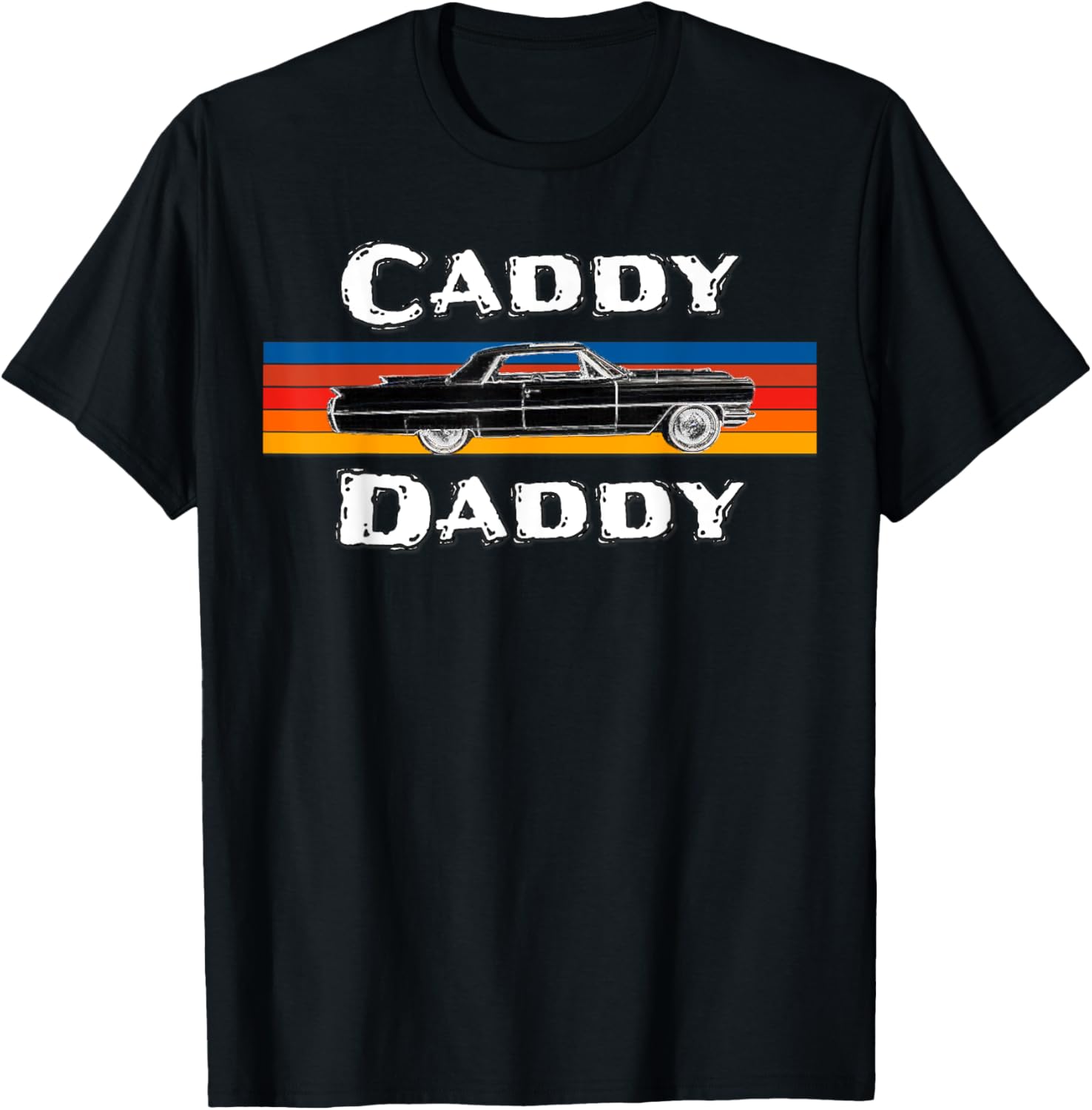Vintage Car, Caddy Daddy, Retro De Ville T-Shirt - T-Shirt | Black