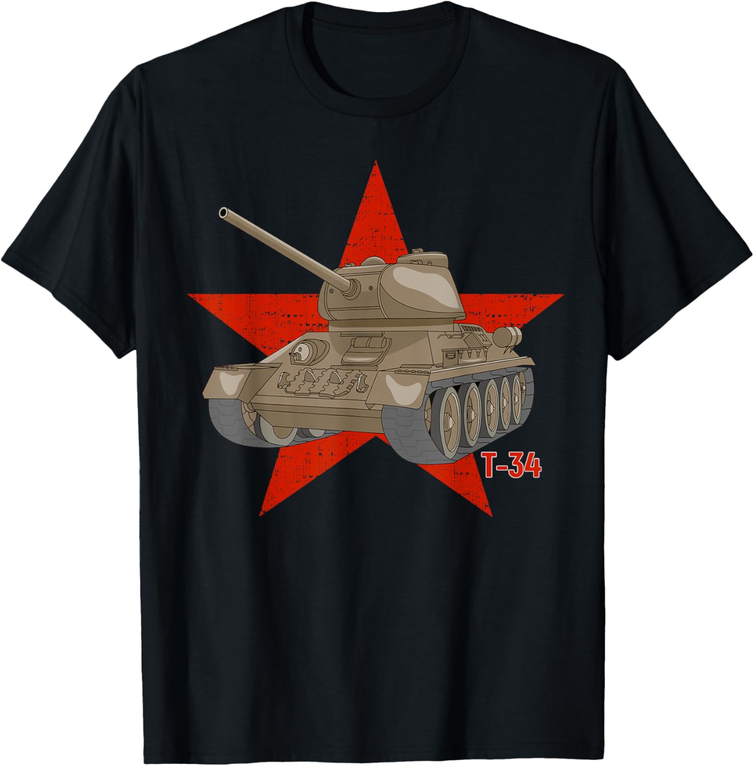 T-34 Soviet Tank WWII Army Tank T-Shirt - T-Shirt | Black