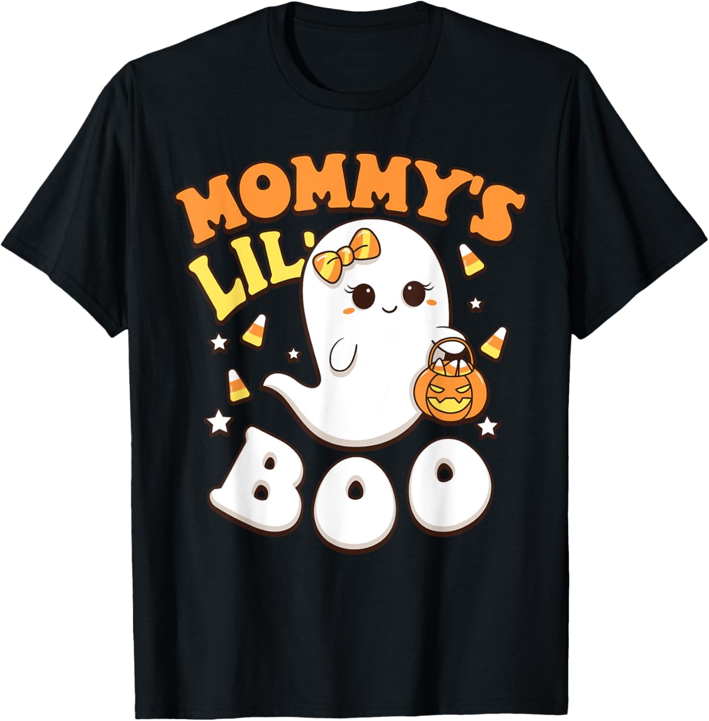 Mommy's Lil' Boo Baby Girls Toddler Halloween Cute Boo Ghost T-Shirt - T-Shirt | Black