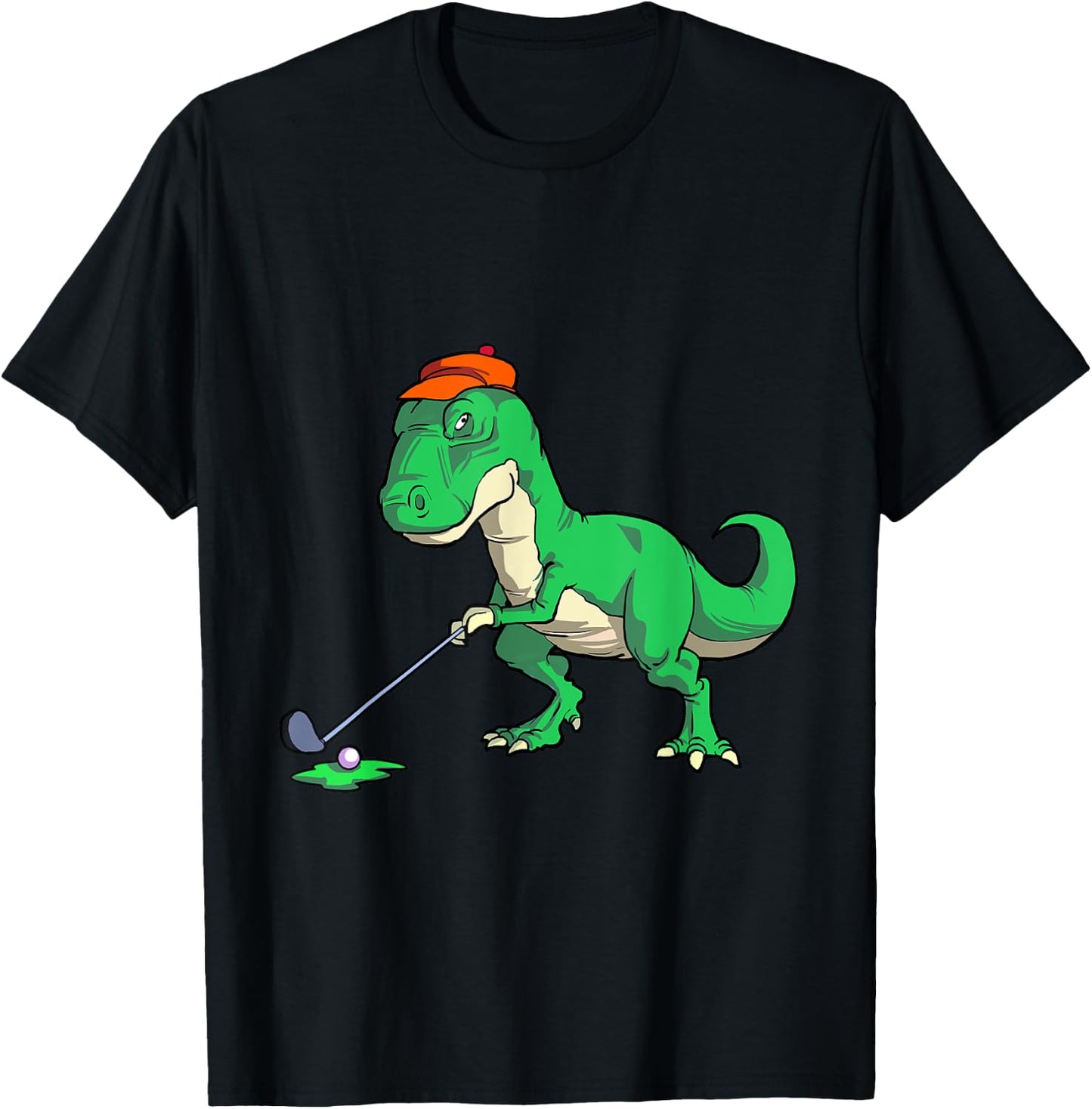 Funny T Rex Dinosaur Golf Gifts Shirts Golfer T-Shirt - T-Shirt | Black