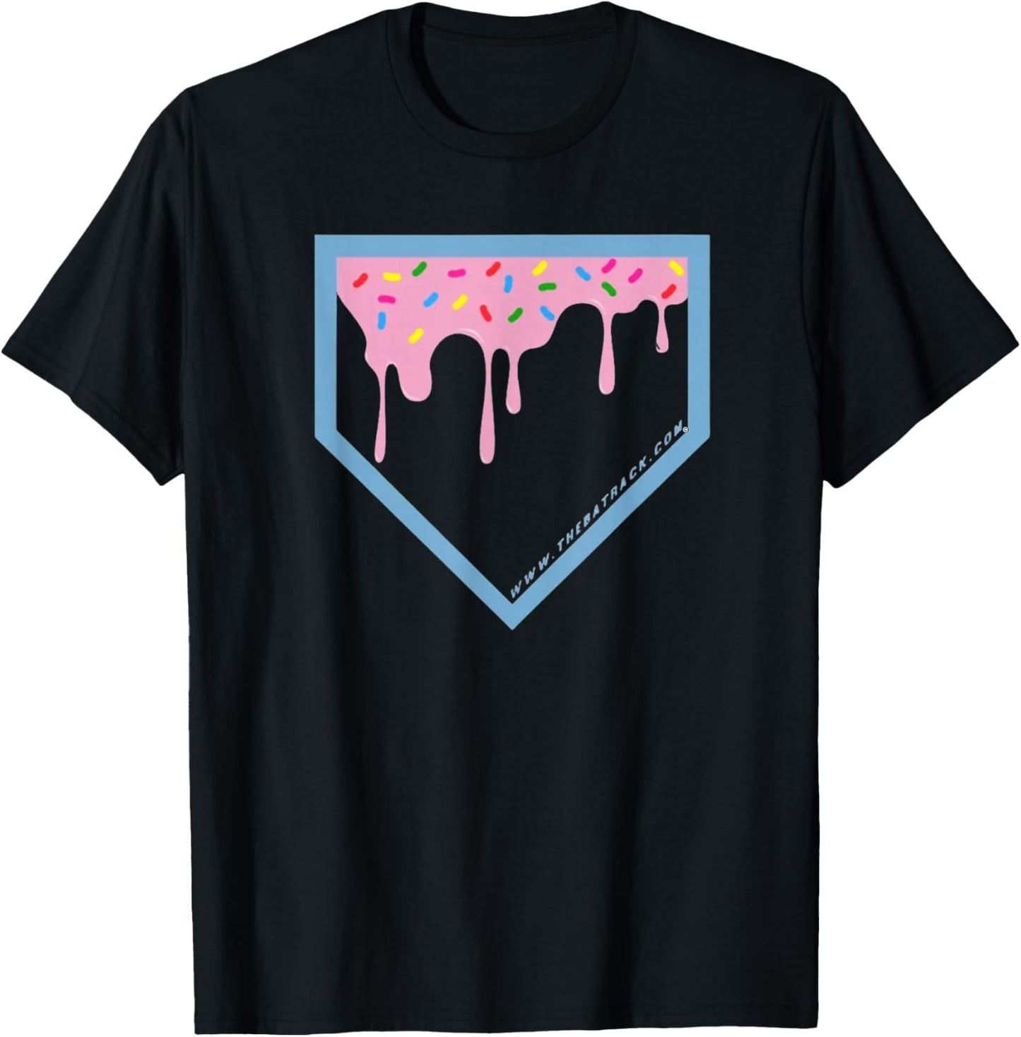 Baseball Home Plate Drip 2 with Sprinkles T-Shirt - T-Shirt | Black