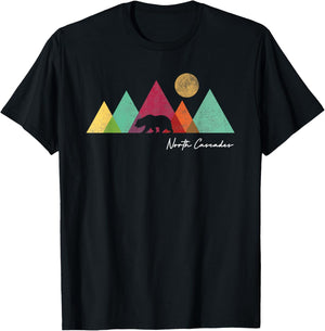 Retro North Cascades National Park Souvenir T-Shirt - T-Shirt | Black