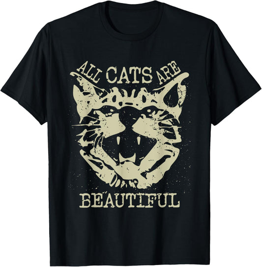 All Cats Are Beautiful Funny Leftist Socialist T-Shirt - T-Shirt | Black