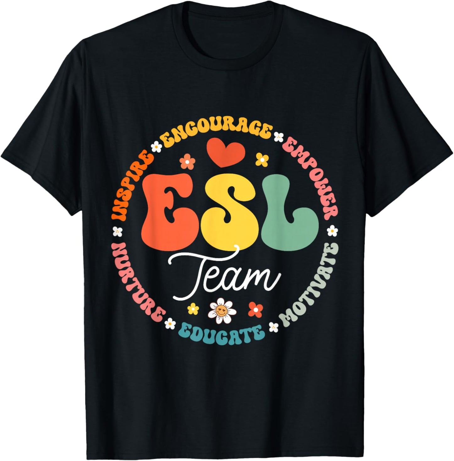 ESL Team Teacher English As A Second Language Squad T-Shirt - T-Shirt | Black