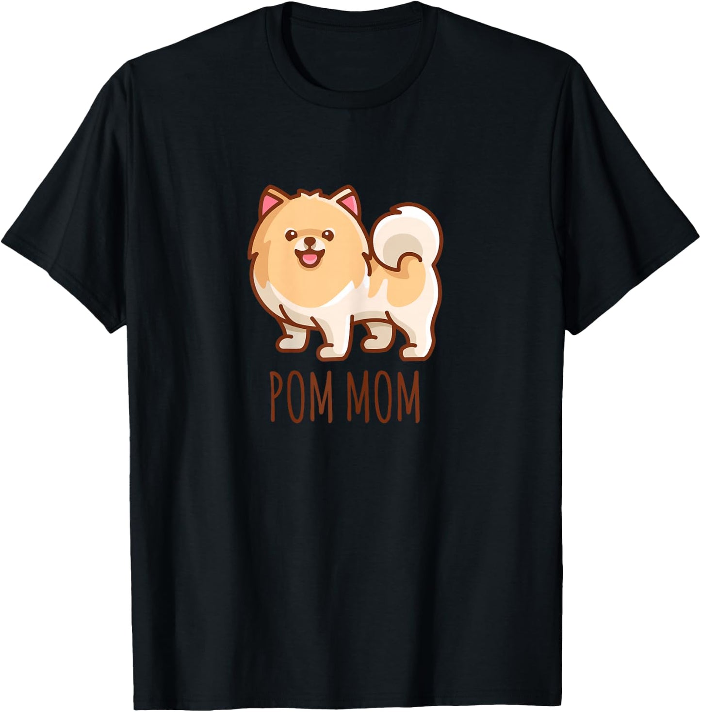 Cute Pomeranian Pom Mom funny Gift T-Shirt - T-Shirt | Black