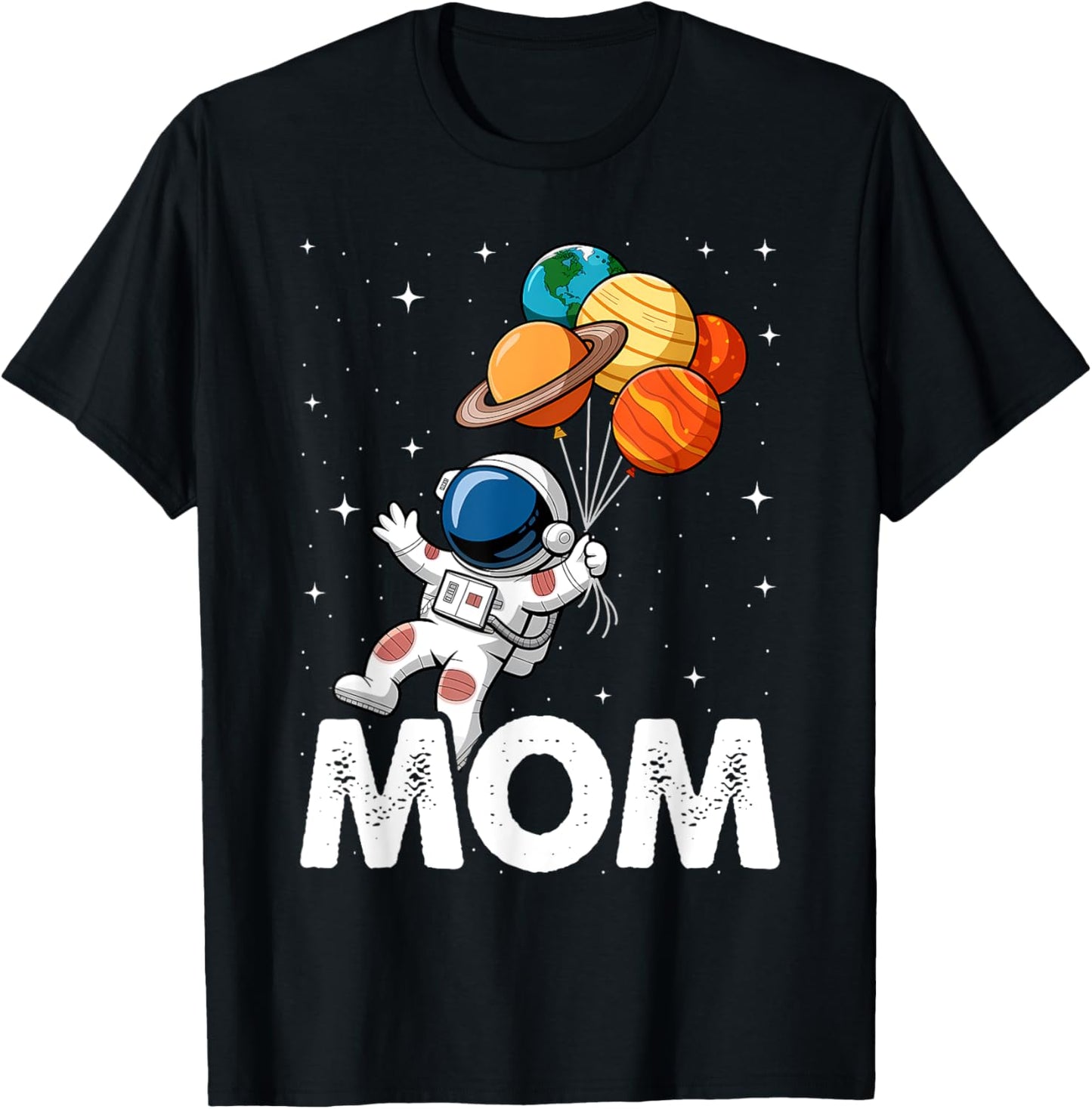 Mom Space Theme T-Shirt - T-Shirt | Black