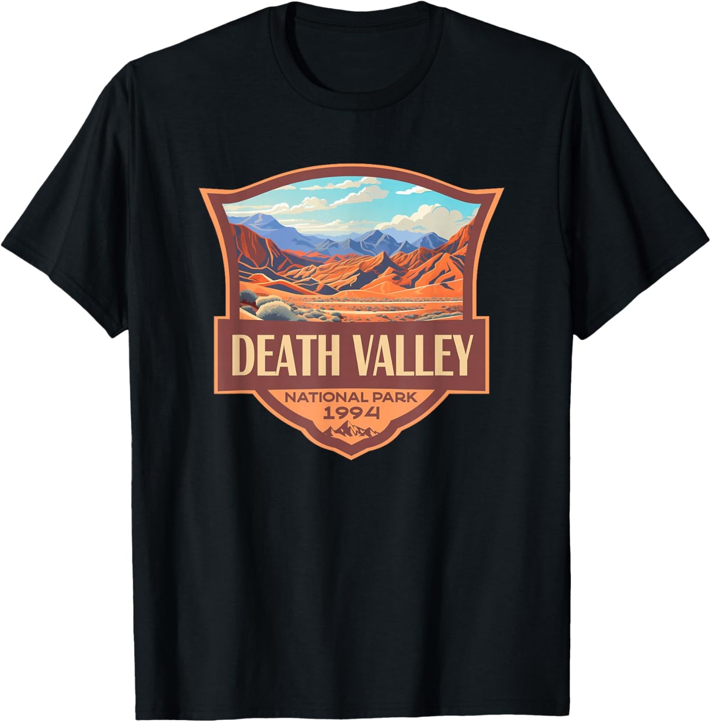 Death Valley National Park Illustration Retro Badge T-Shirt - T-Shirt | Black