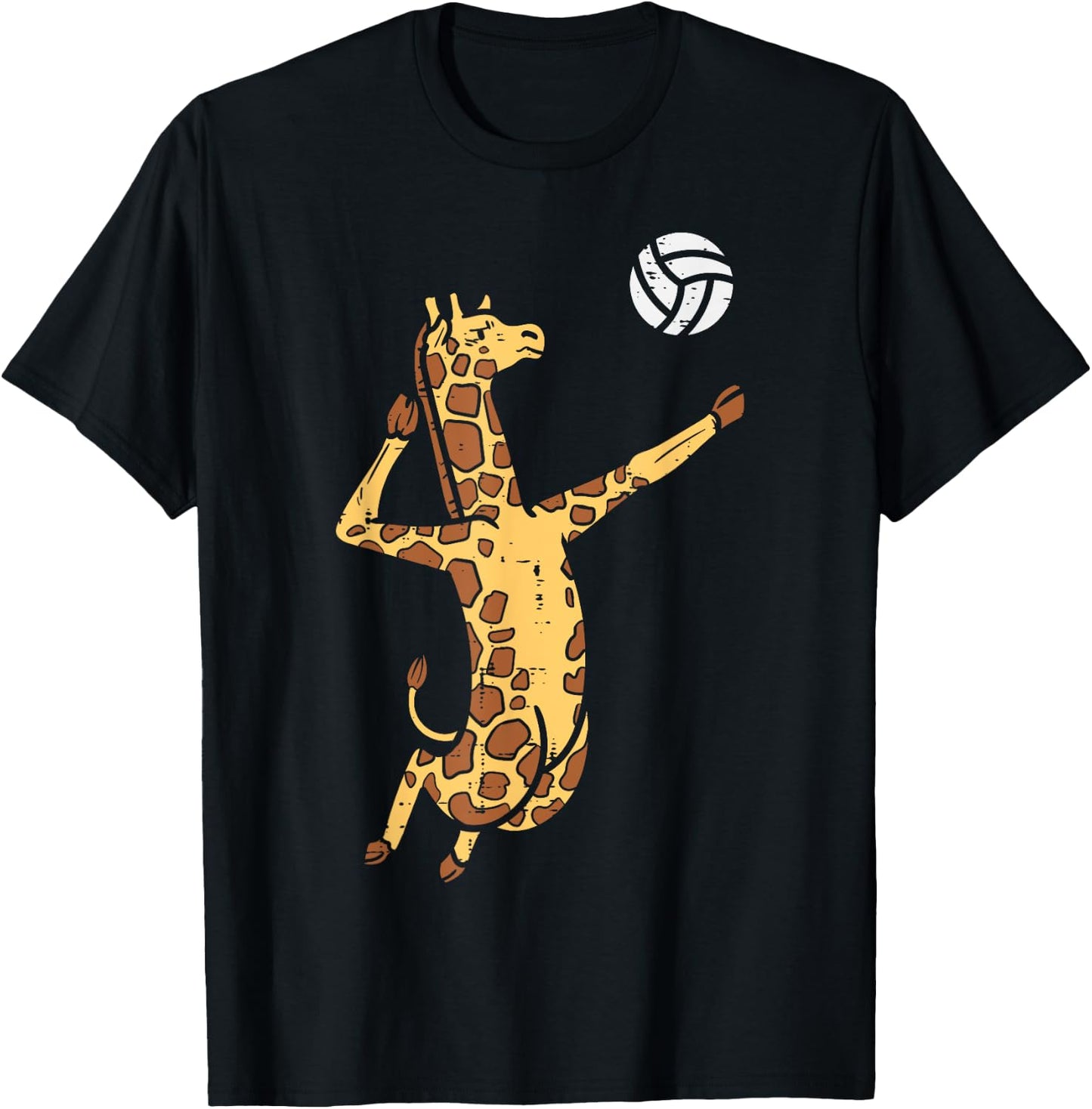 Giraffe Volleyball Spike Serve Player Spiker Boys Men Women T-Shirt - T-Shirt | Black