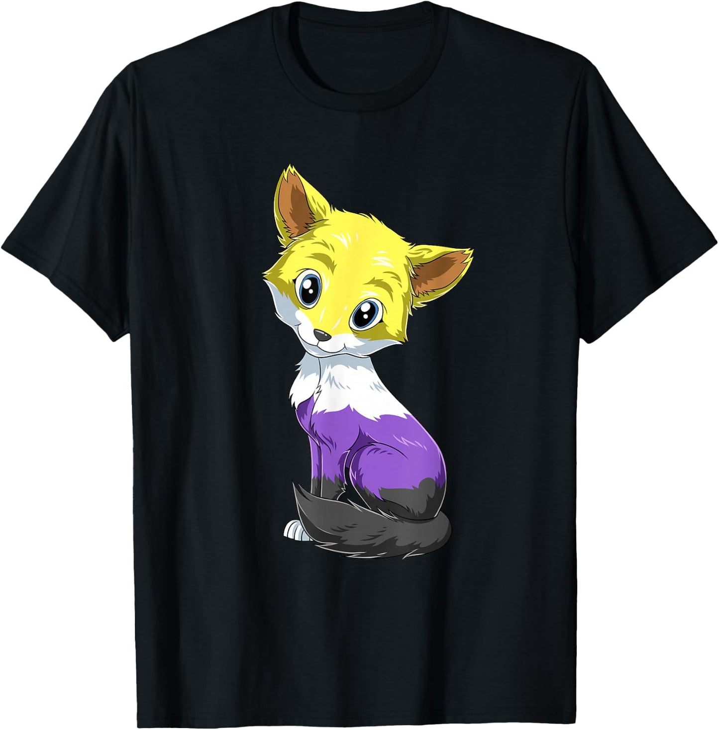 Nonbinary Fox - Genderqueer Pride LGBTQ T-Shirt - T-Shirt | Black